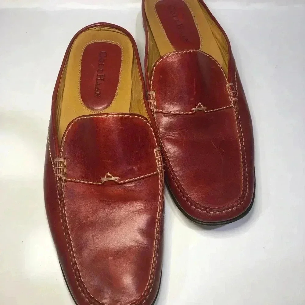 Cole Haan Women Shoe Red Mule Slide Flat Pre Owned 7.5 (see photos). - Picture 6 of 14